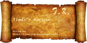 Timár Karina névjegykártya